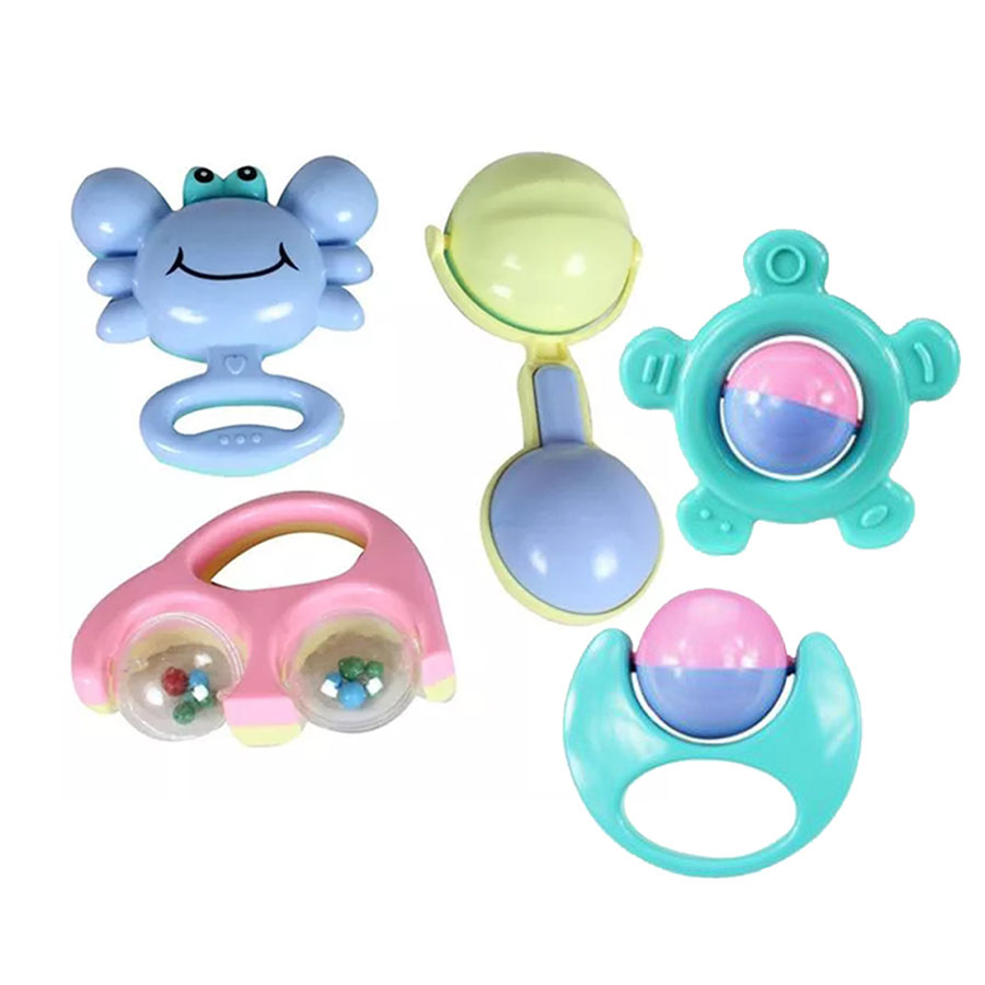 Unisex Baby rattle Pack of 5 Baby Rattle Set Multicolored Pack Of 5 Newborn baby gifts