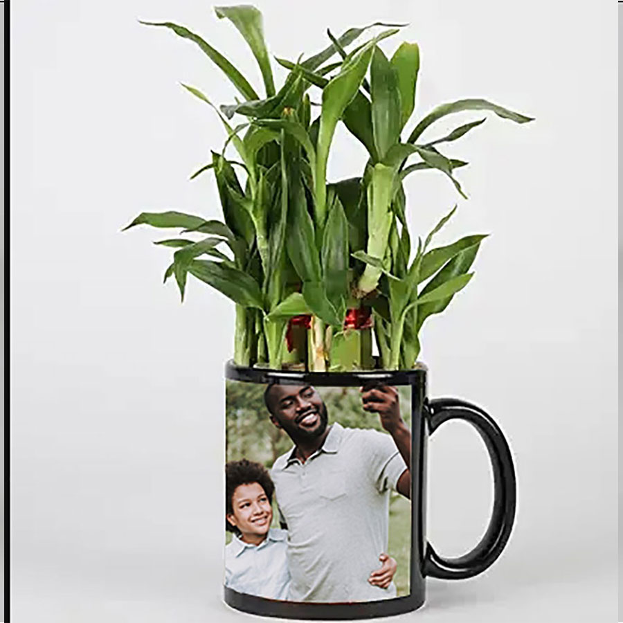 2 Layer Bamboo in Personalized Black Mug