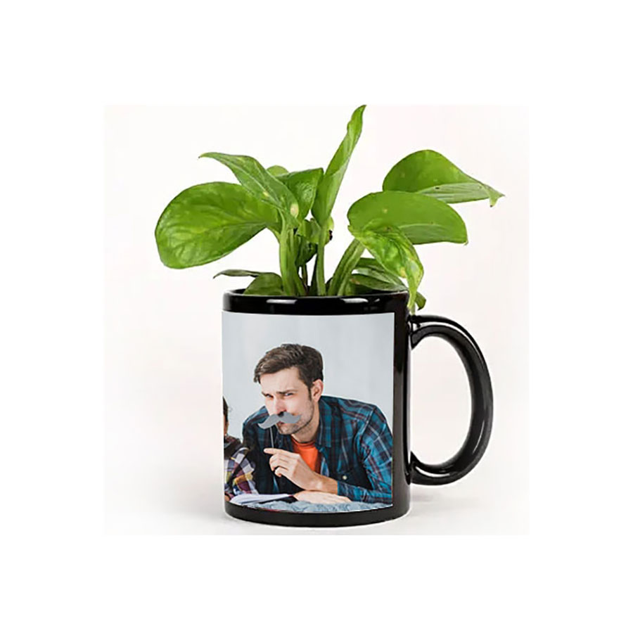 Money Plant In Black Personalized Mug