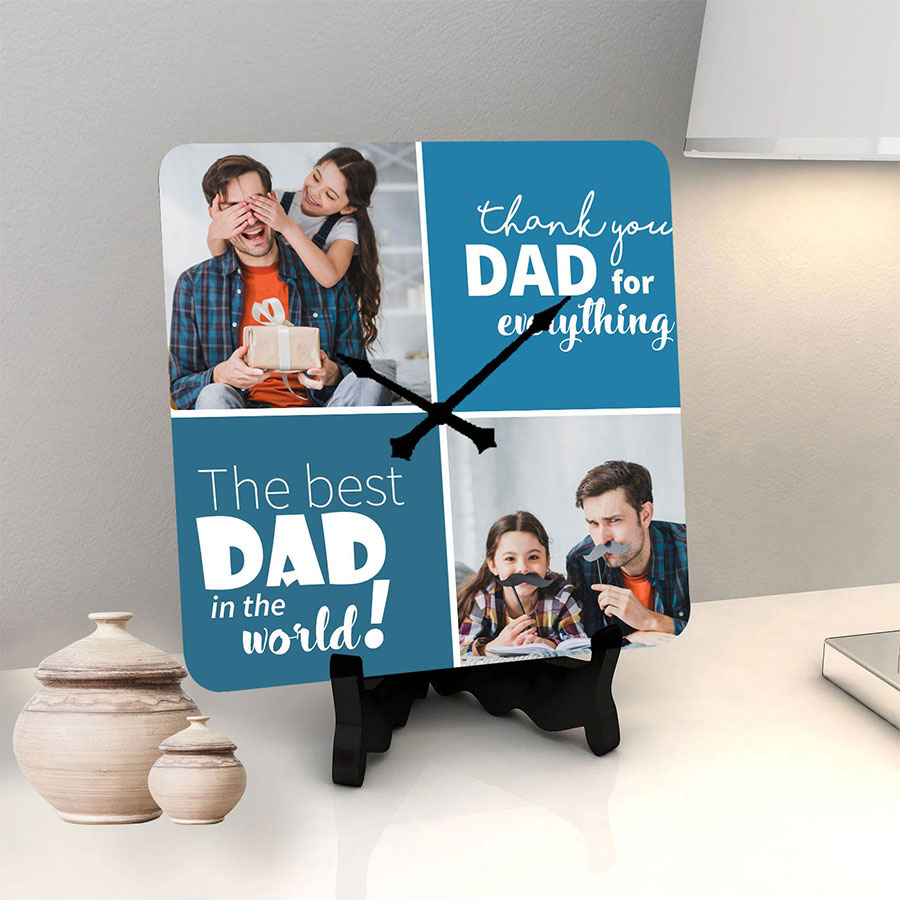Thank you dad personalized clock