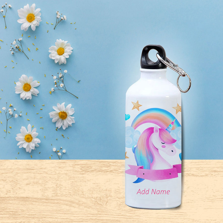 Unicorn theme kids personalized  Bottle