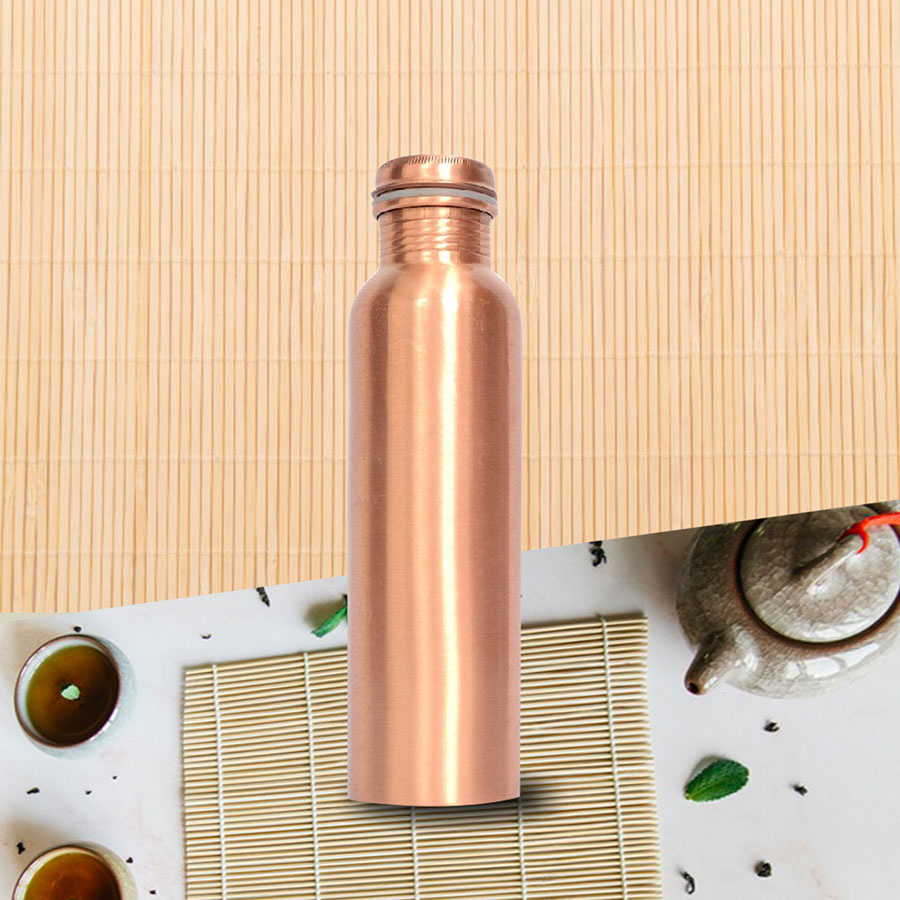 Matt finish copper bottle with 1000 Ml 100 % copper