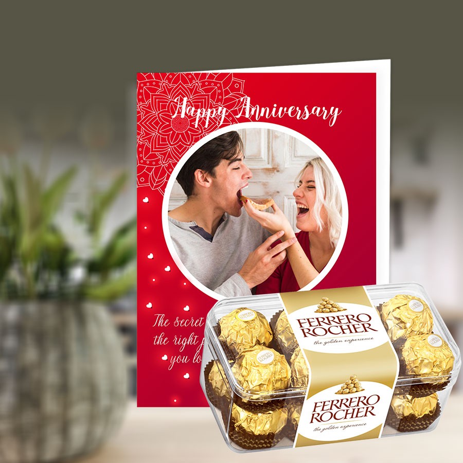 Anniversary Greeting Card with Ferrero Rocher