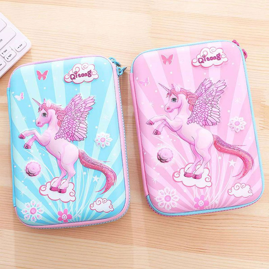 Unicorn Pattern Jumbo Pencil Box