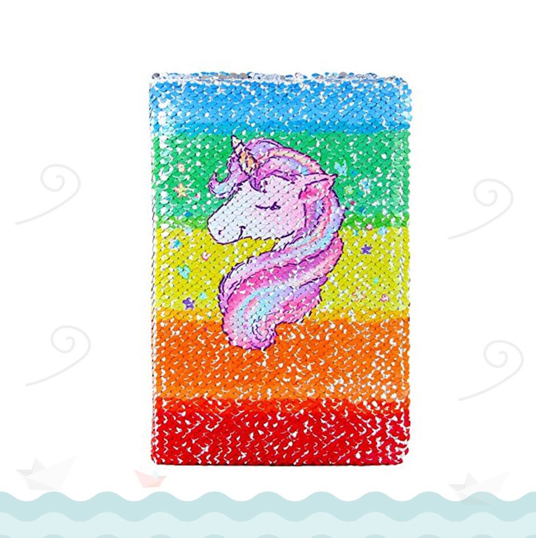  Unicorn (Sequin Notebook Colour Changing Reversible Girls Diary A5