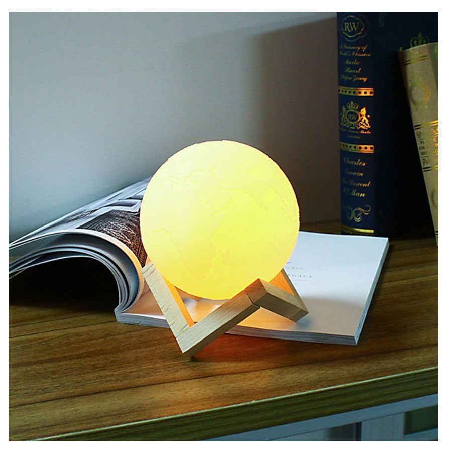 Stylish Moon Light 3D Crystal Ball with touch function Night Light for Room Night Lamps Decoration Piece (with Stand)