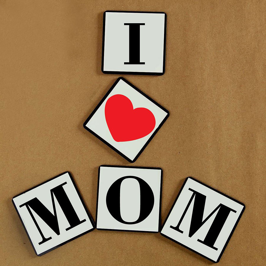 Love U Mom Set Of 5 Coasters