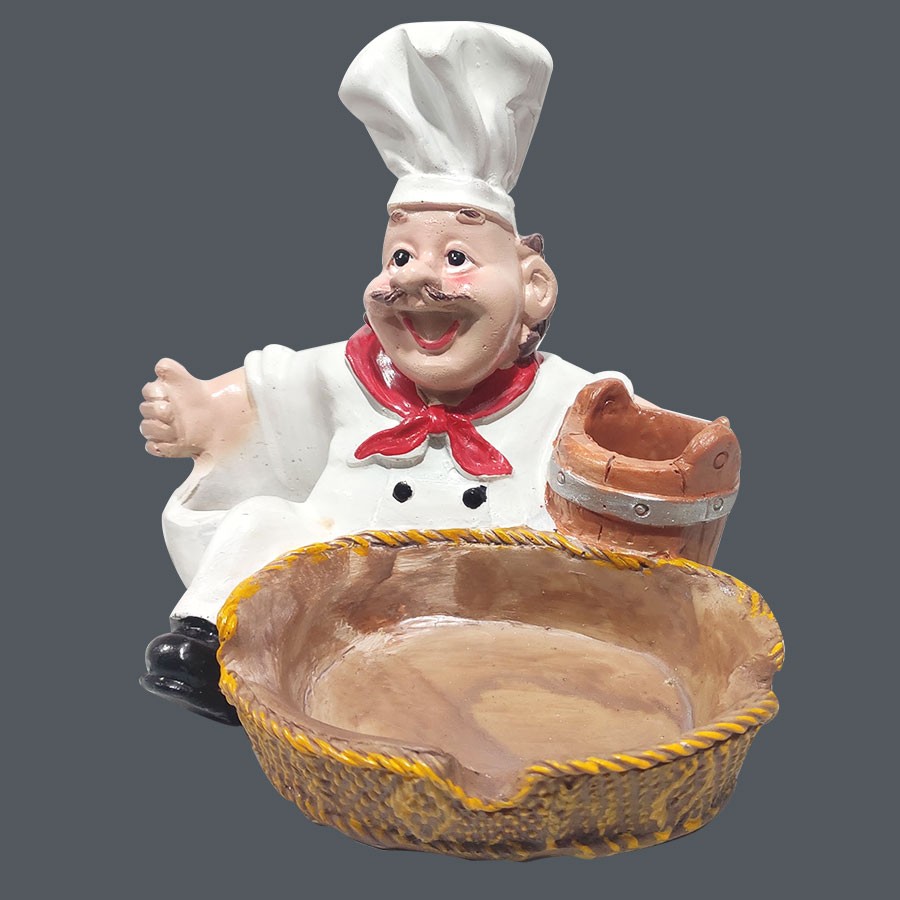 Chef Figurine Resin Ashtray , Decorative Ashtray for Indoors and Outdoors , Toothpick Holder