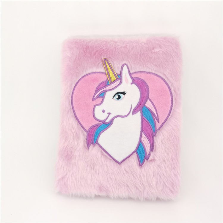 Pink Color Unicorn Plush Personal Notebook Diary 