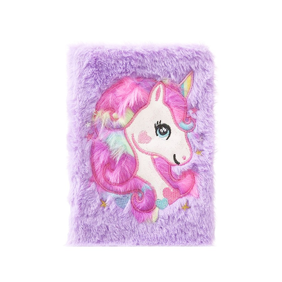 Purple Color Unicorn Plush Personal Notebook Diary 