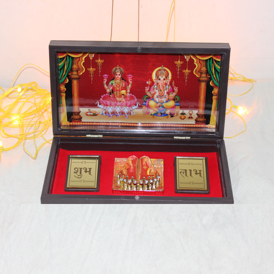 24K Gold laxmi ganesh Pooja Box