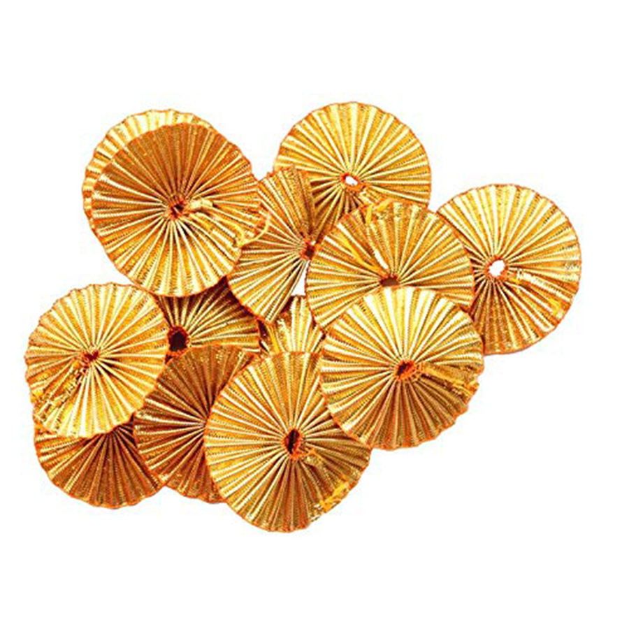 Gota Patti Flower  for Art & Craft and Embroidery Work Pack of 100 Pieces (Golden Color)