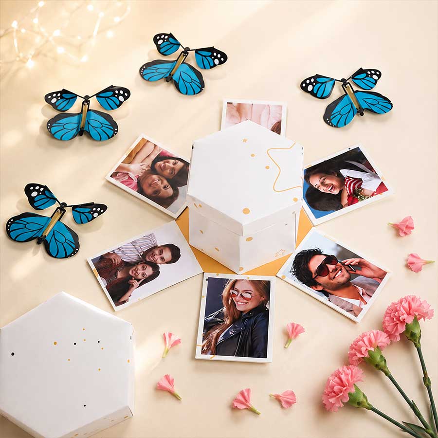 Personalized Butterfly Explosion Box with Flying Butterflies and Photos –  Anniversary Gift Box