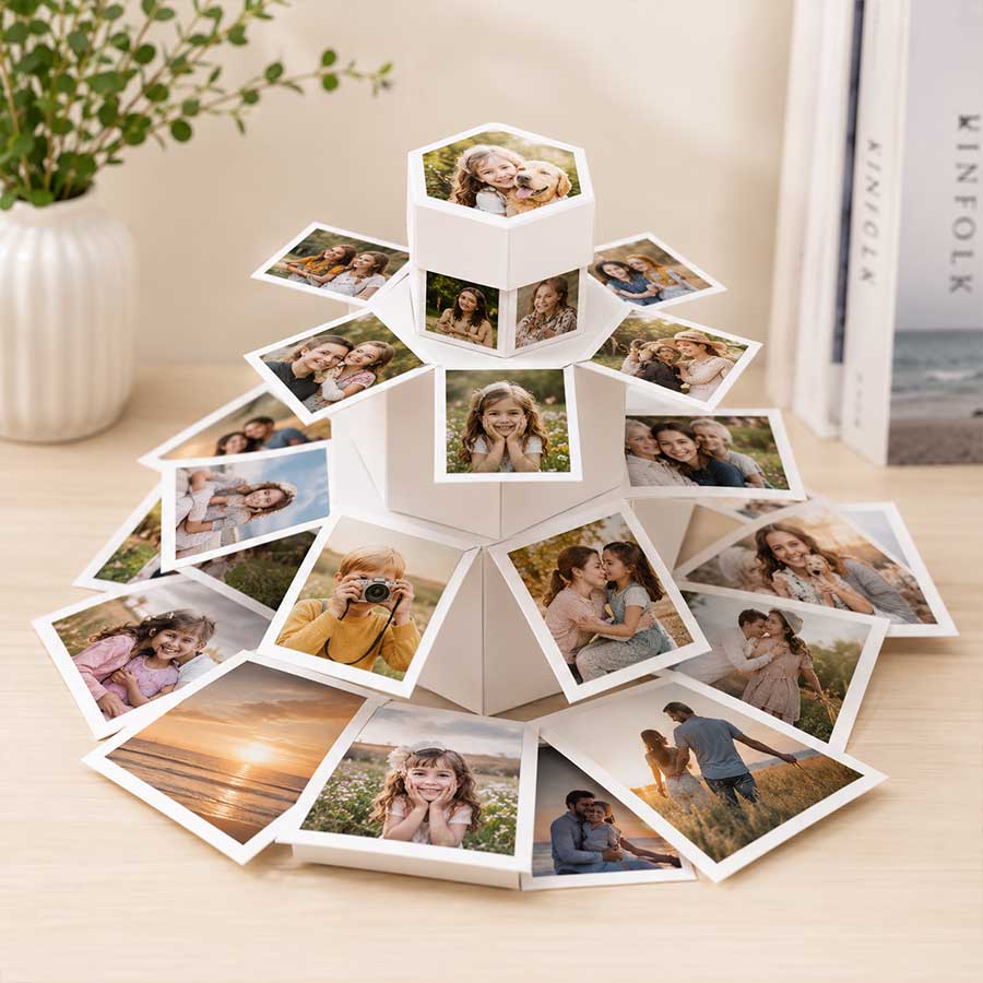 Tower Hexagon Explosion Box - For your loved ones. Best for Birthdays, Anniversary, Weddings