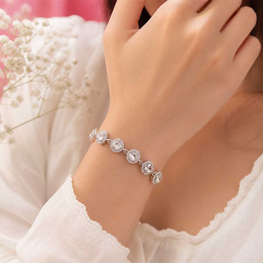Women Antique Silver-Plated Wraparound Bracelet