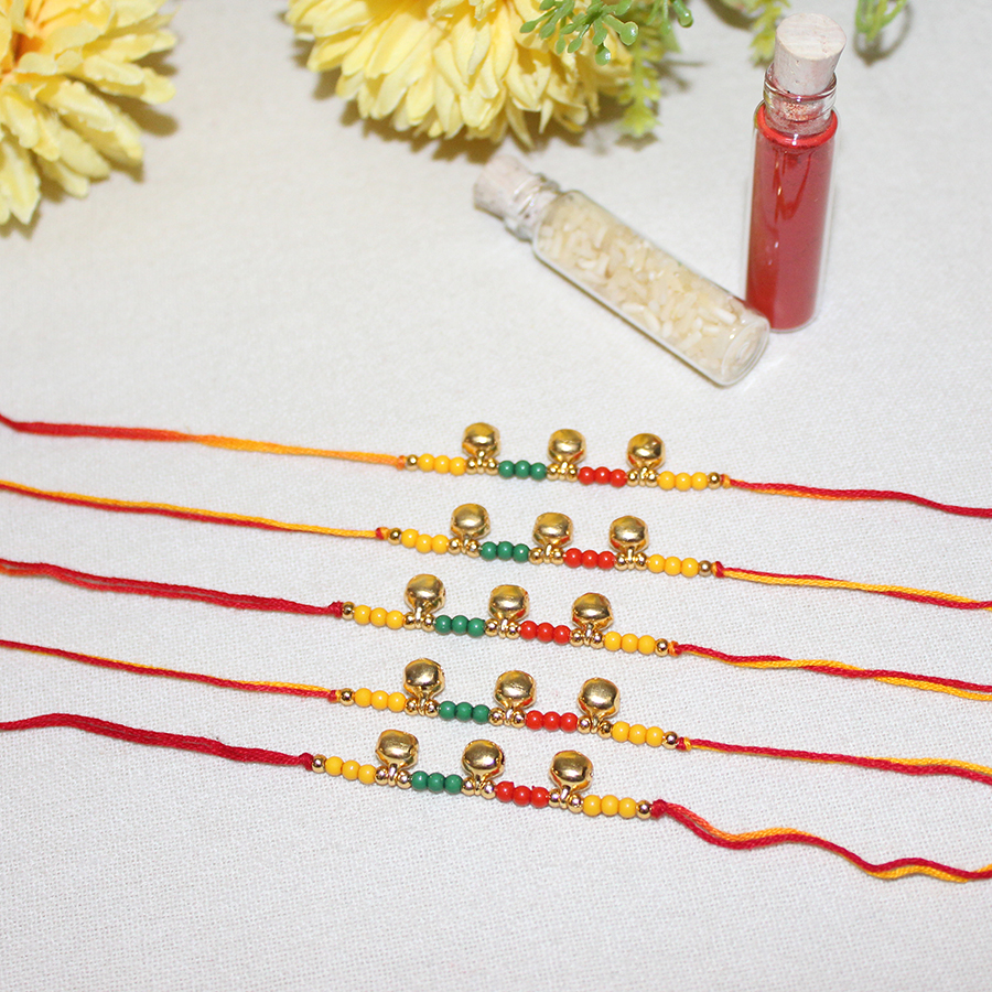 Colorful Beads Rakhi set of 5