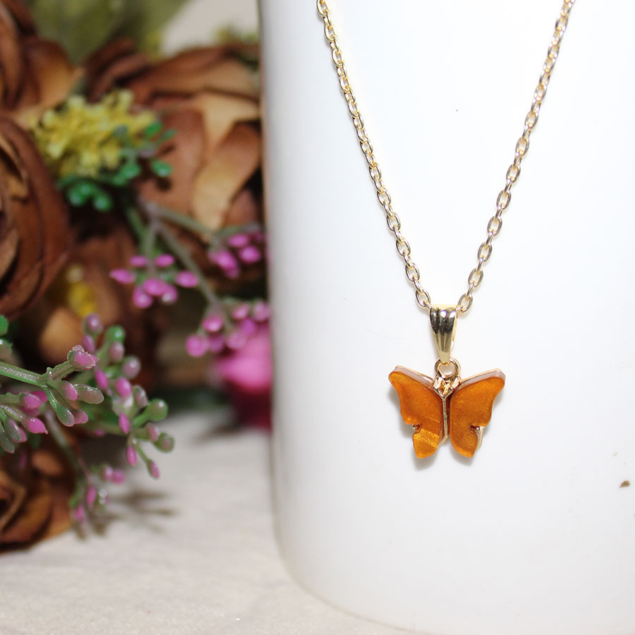 Butterfly - Golden Casual Neckpiece (Brown)