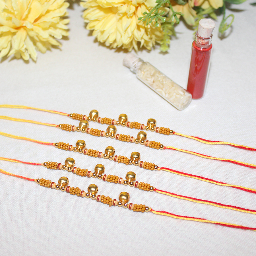 Colorful Beads Rakhi set of 5