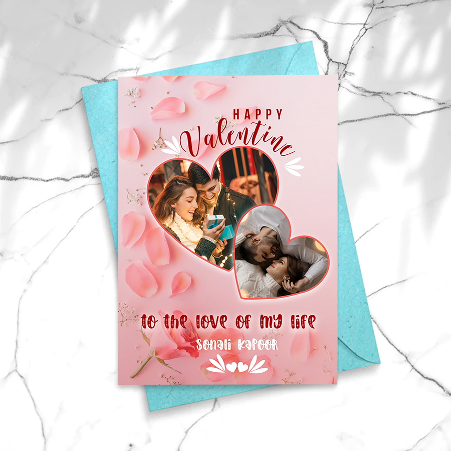 Pink love Valentine Card 