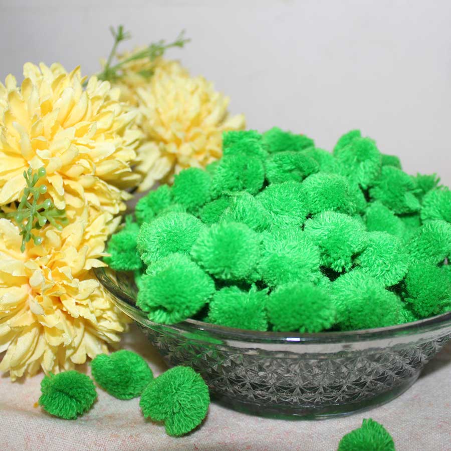 Green Yarn Pom Pom