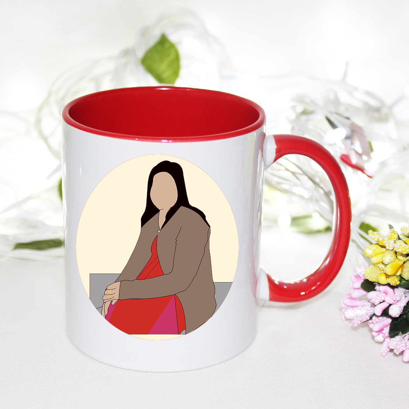 Make photo illustraion mug Red Color Tone Mug