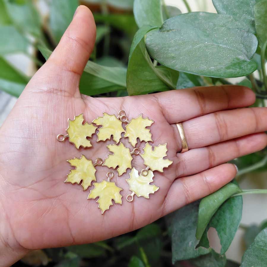 Designer Leaf Charms Pack of -2