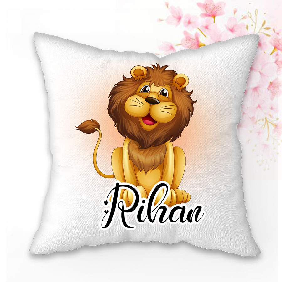 Personalized Kids Cushion  with Lion