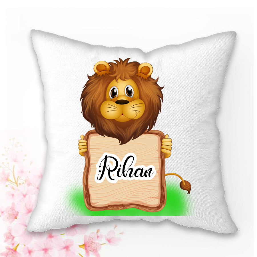 Personalized Kids Cushion  with Lion