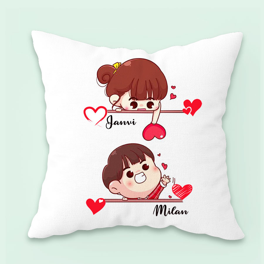 Personalized name couple cushion