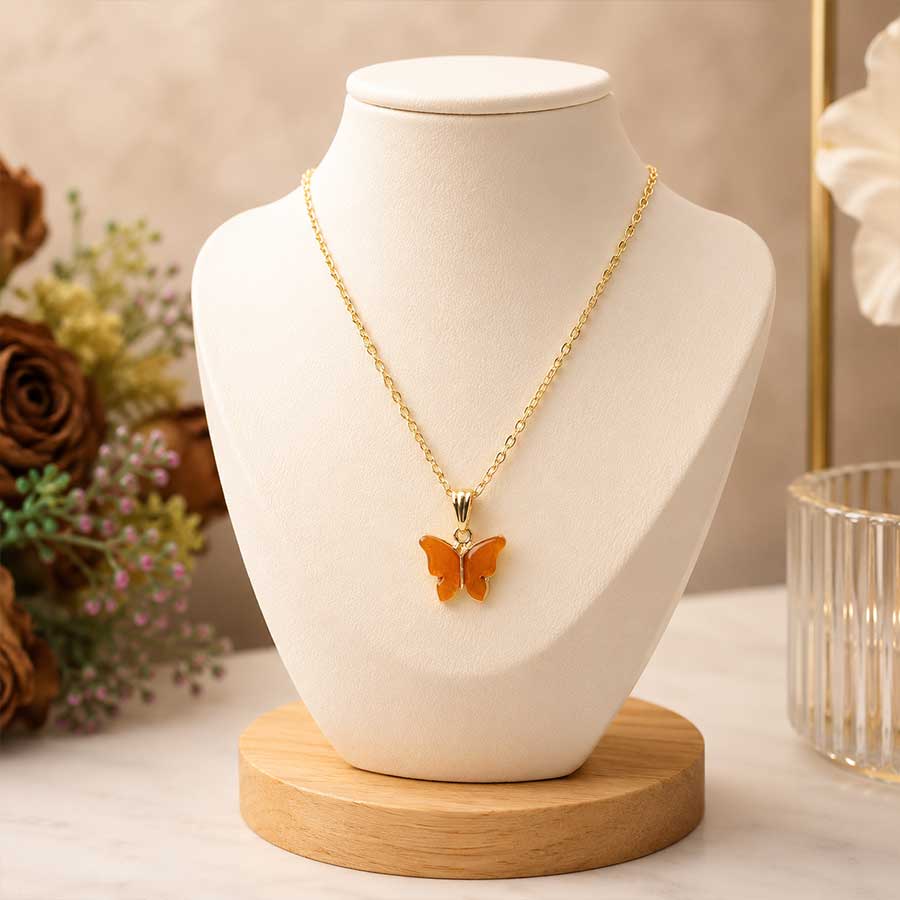 Butterfly - Golden Casual Neckpiece (Brown)