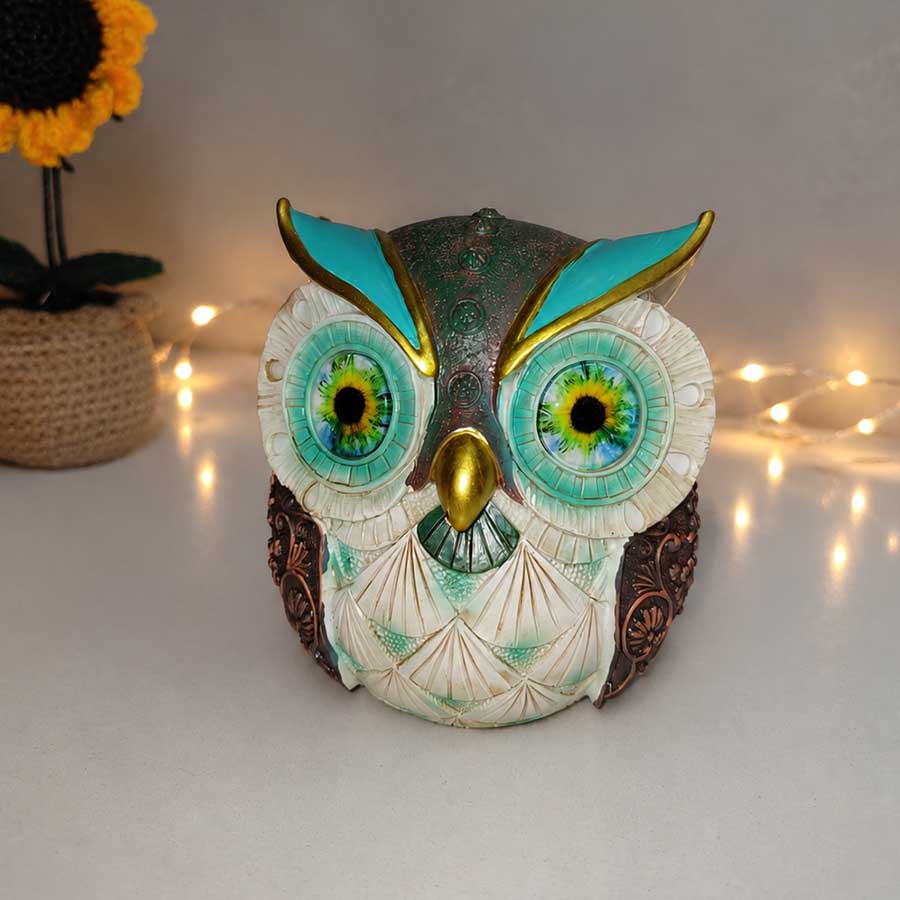 Classy Colorful Owl Figure – Decorative Owl Showpiece for Home Décor & Gift