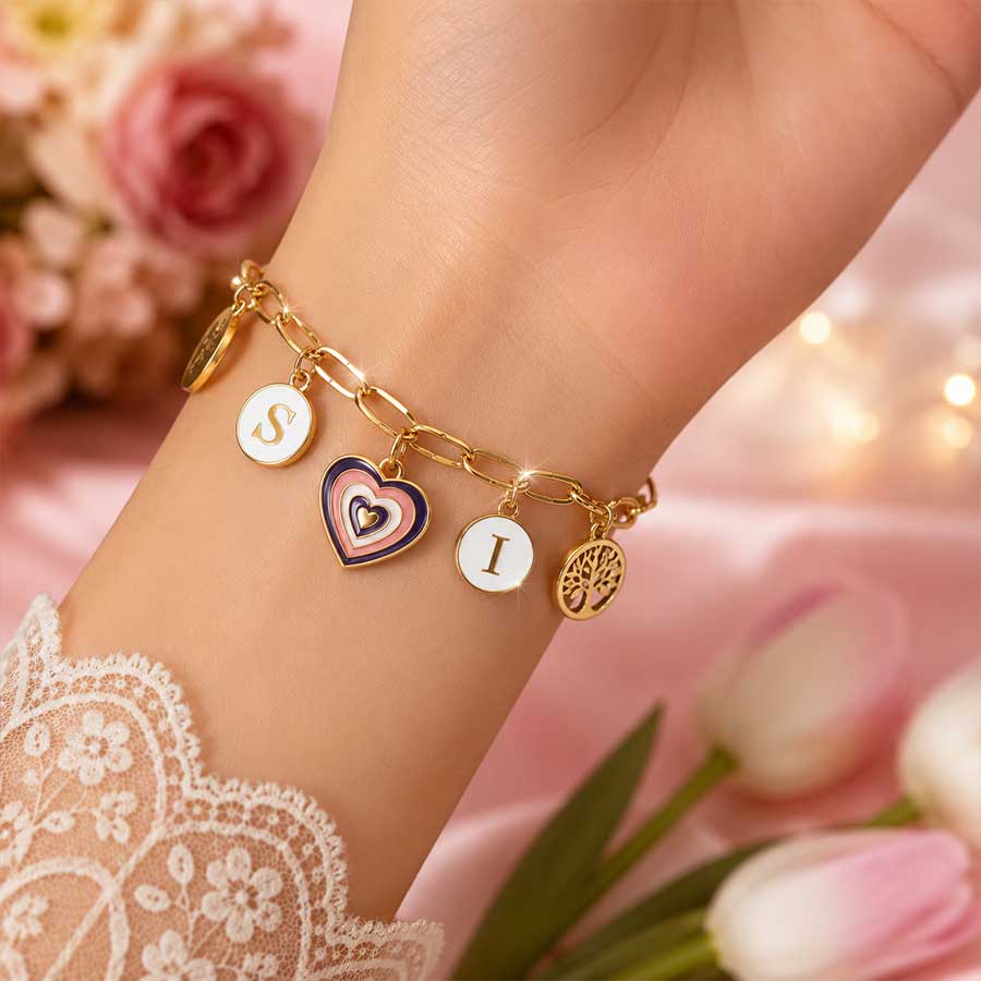 personalized handmade Bracelet  || Name initial Bracelet  || Personalized Love charm with Alphabets Bracelet  (Free Delivery)