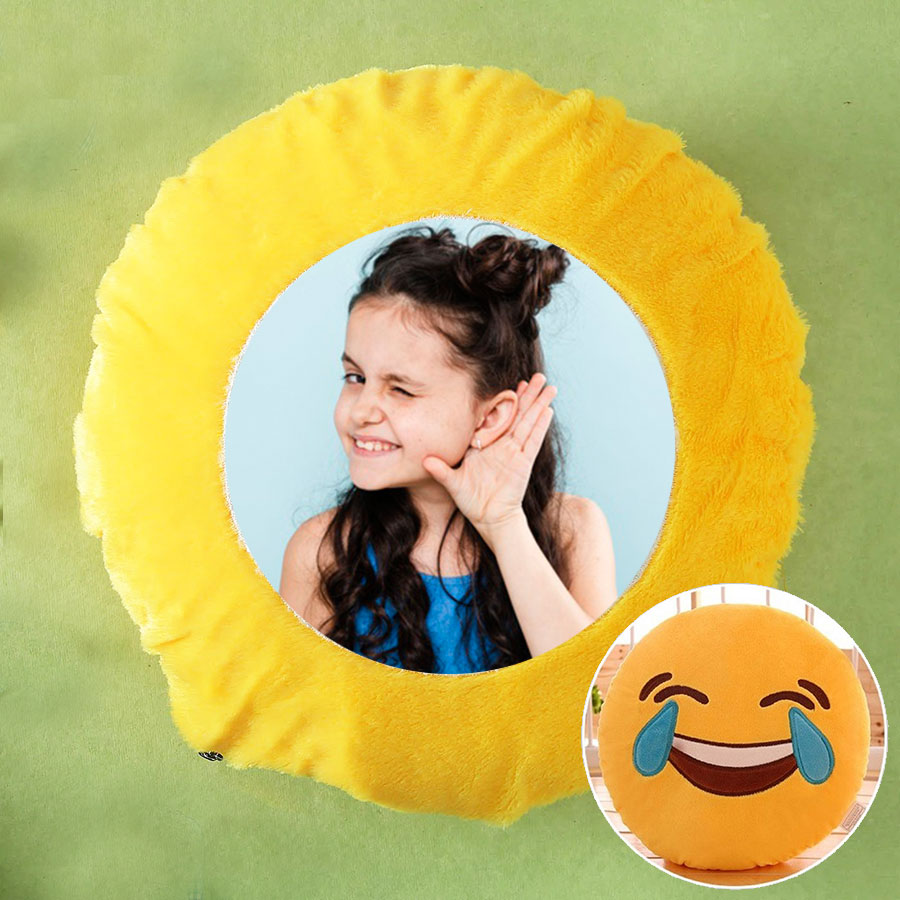 Personalised Emoji Fur Cushion 15x15