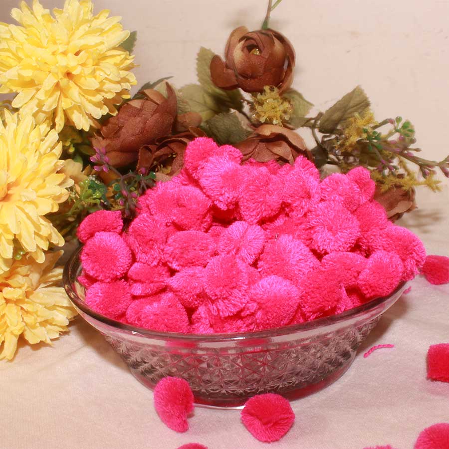 Pink Fushia Yarn Pom Pom