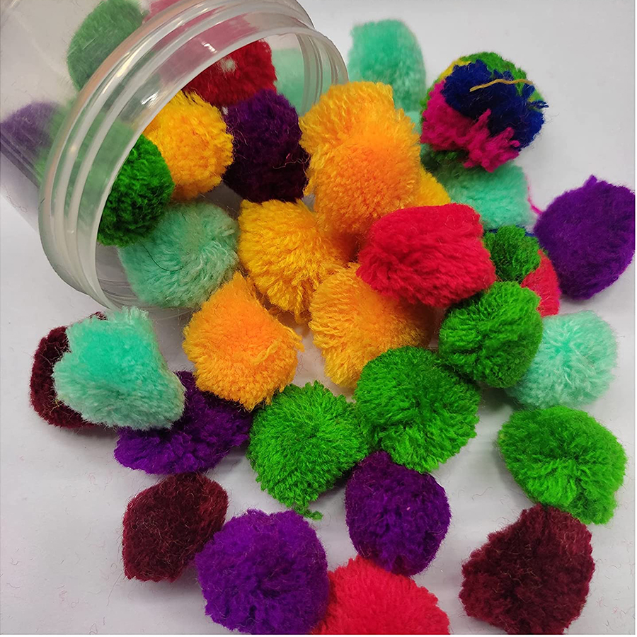 Pompom Ball Pom Pom for DIY Sewing Crafts Jewelry Making - Multicolor, Craft Pom-Pom Ball Big (300 Pieces)