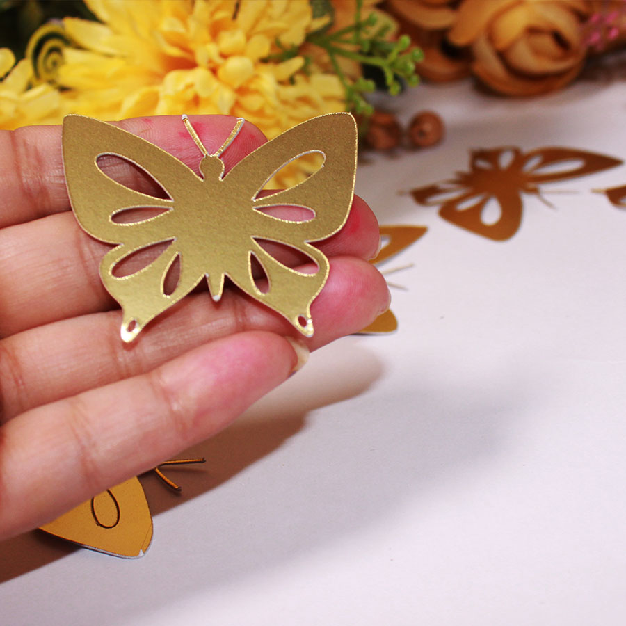 Pre-Cut Butterfly Golden Mirror  Pack of 10