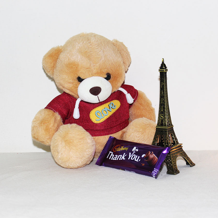 Teddy, chocolate with Eiffel Tower Gift Hamper