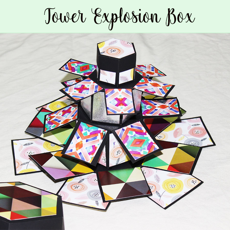 Tower Hexagon Explosion Box - For your loved ones. Best for Birthdays, Anniversary, Weddings