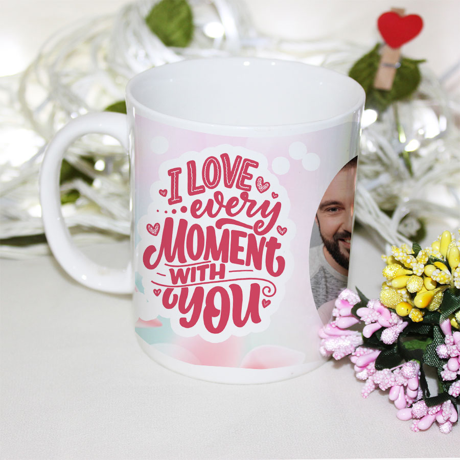 Photo mug with love quotes