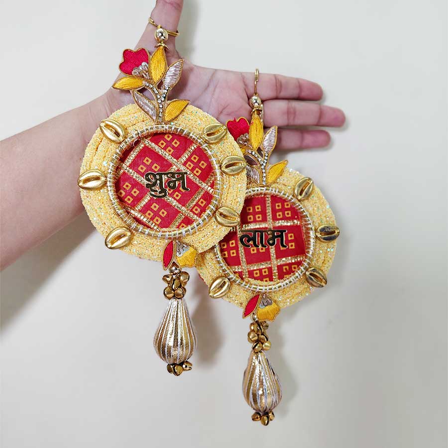 Shubh Labh Pooja Decoration Items for Home Decor Door hangings,toran for Home Decoration, shubh labh Door Hanging