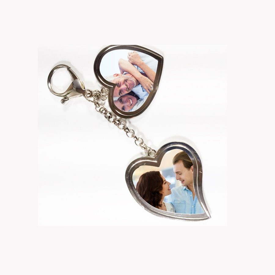 You & I Personalized Valentine Heart Shaped Keychain